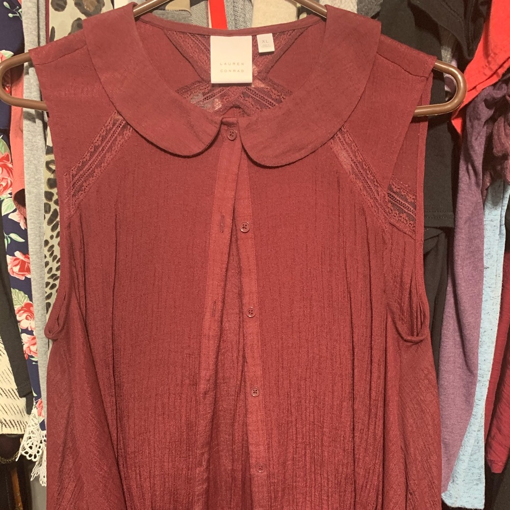 LC  Peter Pan collar swing top